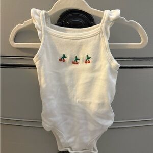 Carter's White Baby Bodysuit with Cherry Detail